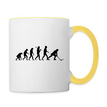 Evolution Eishockey - Tasse zweifarbig - Weiß/Gelb - Rechts