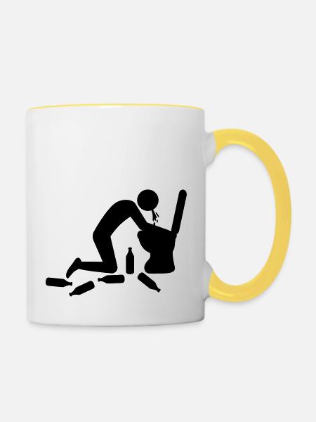 Vomit Toilette - Tasse zweifarbig - Weiß/Gelb