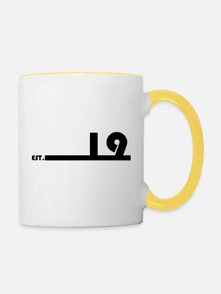 19_Black - Tasse zweifarbig - Weiß/Gelb