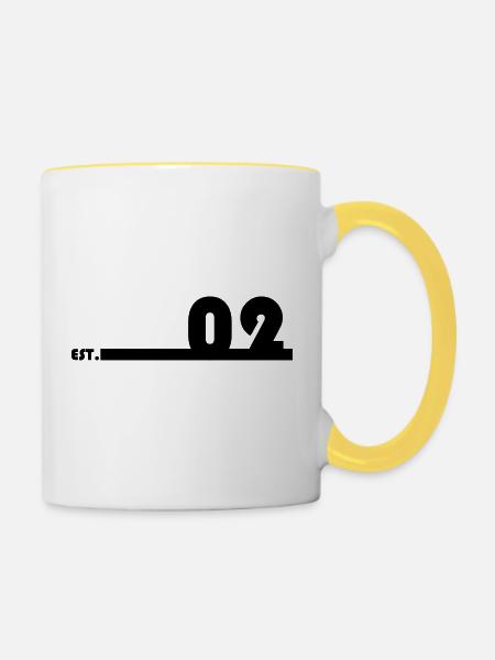 02_Black_Bauhaus93 - Tasse zweifarbig - Weiß/Gelb