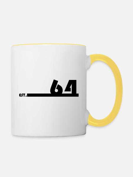 64_Black - Tasse zweifarbig - Weiß/Gelb
