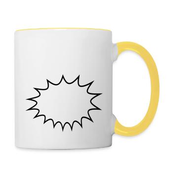 sprechblase comic cartoon denkblase rahmen umrandu - Tasse zweifarbig - Weiß/Gelb - Rechts