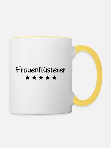 Frauenfluesterer - Tasse zweifarbig - Weiß/Gelb