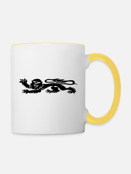 Löw - Tasse zweifarbig - Weiß/Gelb