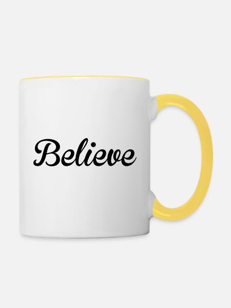 Believe - Tasse zweifarbig - Weiß/Gelb