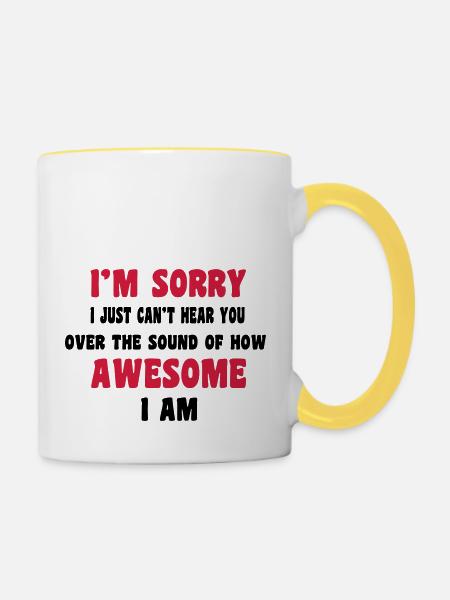 Awesome - Tasse zweifarbig - Weiß/Gelb