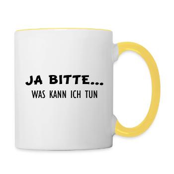 Ja Bitte tun - Tasse zweifarbig - Weiß/Gelb - Rechts
