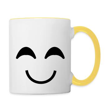 smile_face_1 - Contrasting Mug - white/yellow - Right