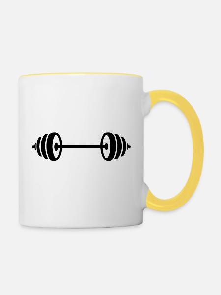 weights design - Tasse zweifarbig - Weiß/Gelb