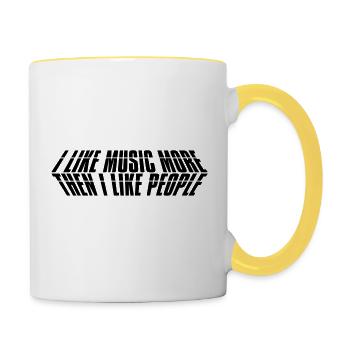 Music Liebe I - Tasse zweifarbig - Weiß/Gelb - Rechts