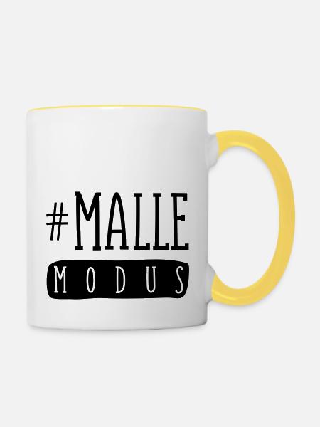 malle modus design - Tasse zweifarbig - Weiß/Gelb