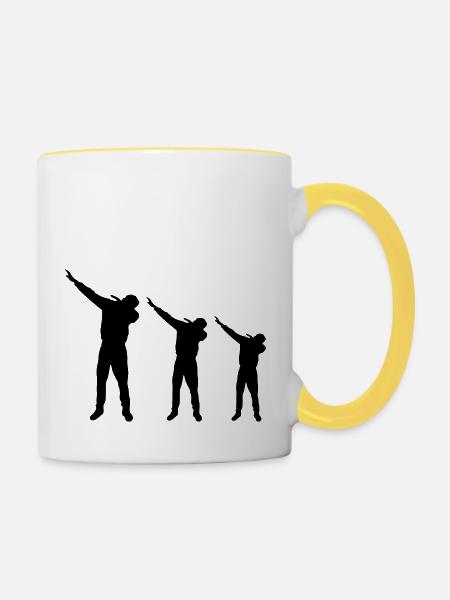 dabbing design - Tasse zweifarbig - Weiß/Gelb