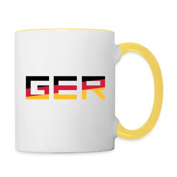 GER Team Germany Germany Colors Black Red Go - Contrasting Mug - white/yellow - Right