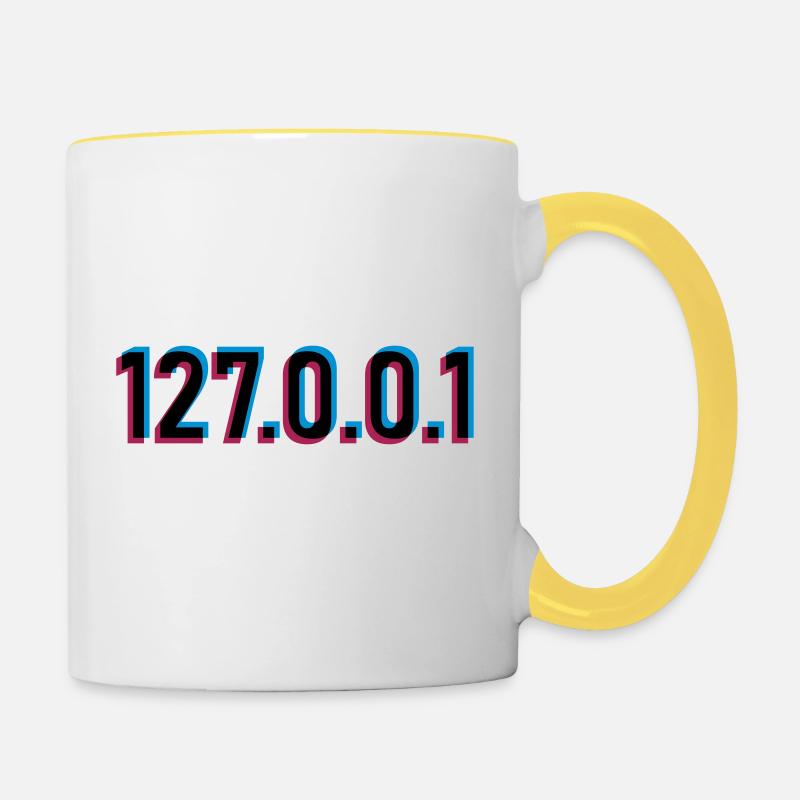 3D Effekt 127 - Tasse zweifarbig - Weiß/Gelb