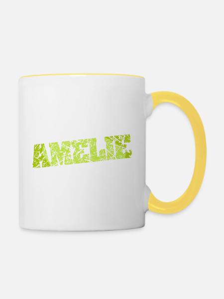 Amelie - Tasse zweifarbig - Weiß/Gelb