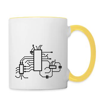 Circuit 1 - Mug contrasté - blanc/jaune - Droite