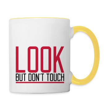 Text Dont Touch - Contrasting Mug - white/yellow - Right