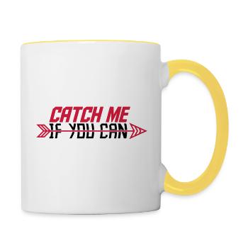 Catch Me If - Tasse zweifarbig - Weiß/Gelb - Rechts