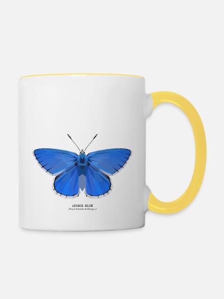 Adonis Blue - Tasse zweifarbig - Weiß/Gelb