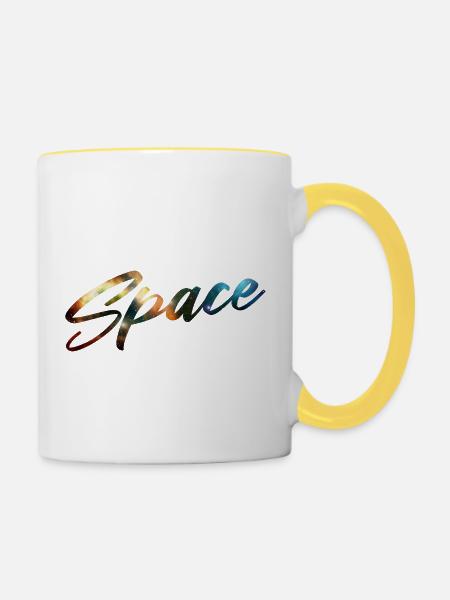 SPACE SPACE 2D - Tasse zweifarbig - Weiß/Gelb