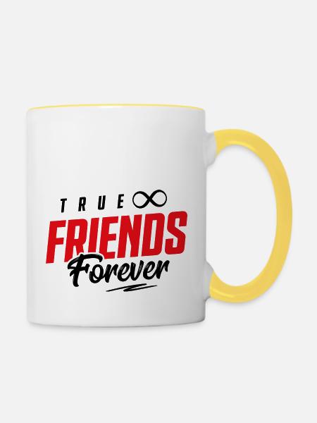 Freundschaft Beste Freunde - Tasse zweifarbig - Weiß/Gelb