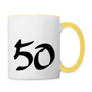 50 - Contrasting Mug - white/yellow - Right