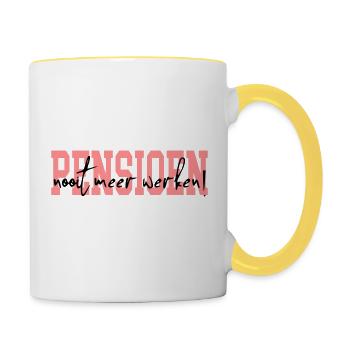 Pension - Tasse zweifarbig - Weiß/Gelb - Rechts