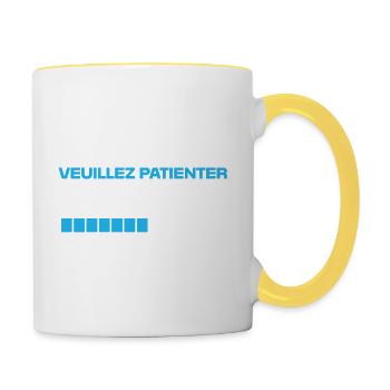 futur chasseur comme papa - Mug contrasté - blanc/jaune - Droite