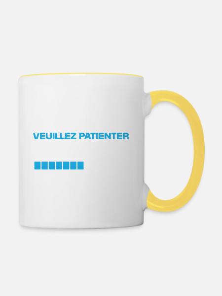 futur chasseur comme papa - Mug contrasté - blanc/jaune
