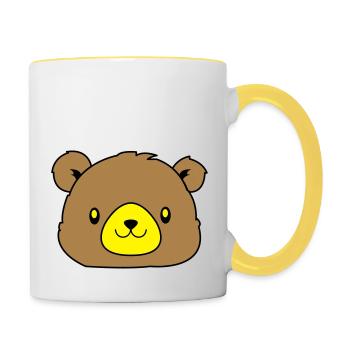 bär - Mug contrasté - blanc/jaune - Droite