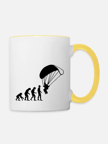 Paragliding - Tasse zweifarbig - Weiß/Gelb