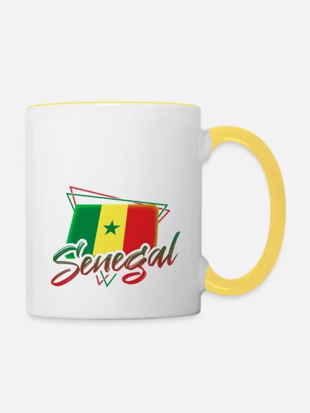 Senegal - Tasse zweifarbig - Weiß/Gelb