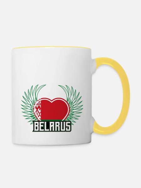 Weißrussland - Tasse zweifarbig - Weiß/Gelb