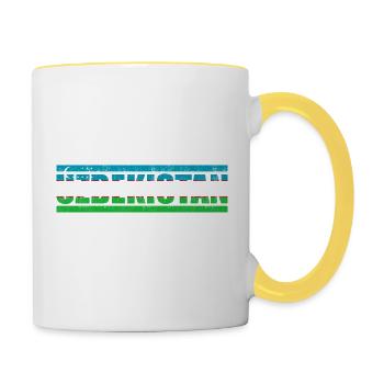 Ouzbékistan - Mug contrasté - blanc/jaune - Droite