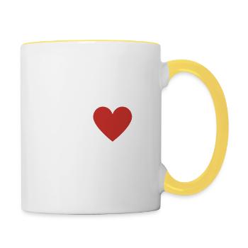 Ich liebe es zu schießen - Tasse zweifarbig - Weiß/Gelb - Rechts