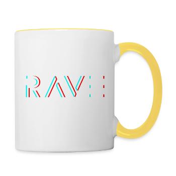 Speedcore Gabber Frenchcore Schranz Hardtekk Rave - Tasse zweifarbig - Weiß/Gelb - Rechts
