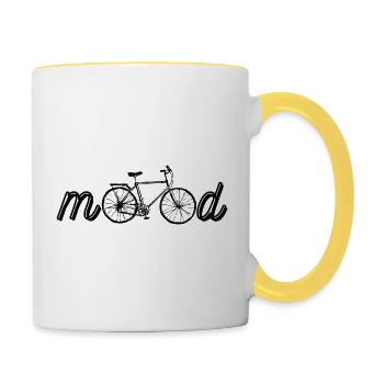 Bicycle mood, mood - Contrasting Mug - white/yellow - Right