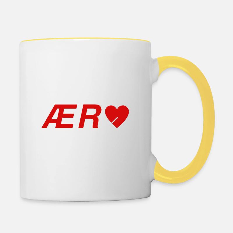 Ærø Hearts - Mug contrasté - blanc/jaune