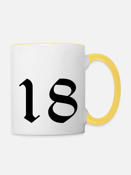 18 - Tasse zweifarbig - Weiß/Gelb