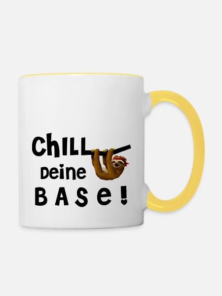 Chill Deine Base - Tasse zweifarbig - Weiß/Gelb