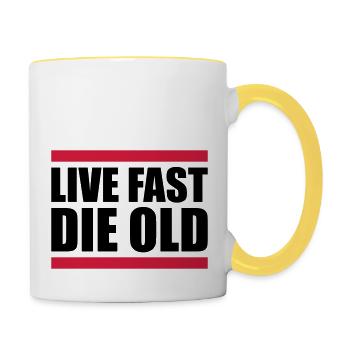 Live Fast Die - Contrasting Mug - white/yellow - Right