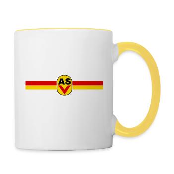 ASV - DDR - Armeesportverein - NVA - Ostalgie - Tasse zweifarbig - Weiß/Gelb - Rechts