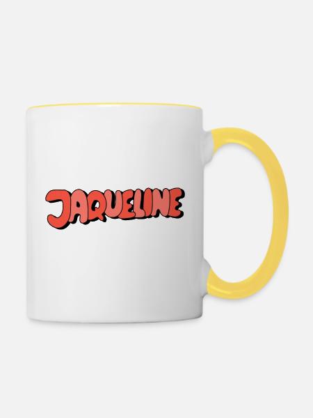 Jaqueline - Tasse zweifarbig - Weiß/Gelb