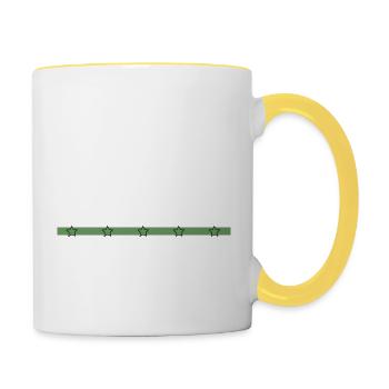 cool logging lumberjackwoodworking - Tasse zweifarbig - Weiß/Gelb - Rechts
