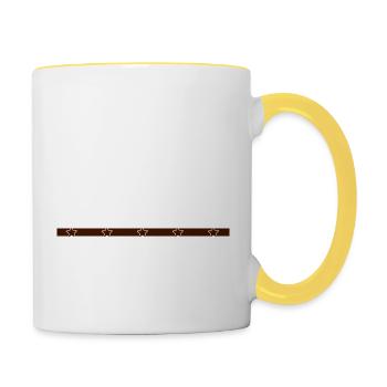 carpenter jokes arboriculture fun carpenter saw - Contrasting Mug - white/yellow - Right