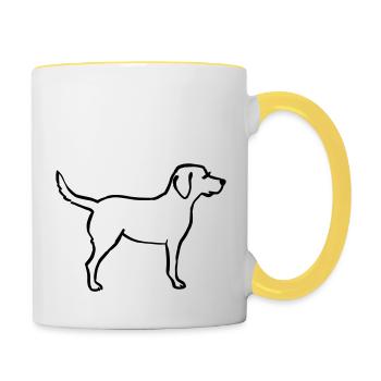 Labrador - Tasse zweifarbig - Weiß/Gelb - Rechts