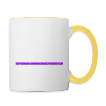 hommes un charpentier prière tshirts arbre d’anniversaire - Mug contrasté - blanc/jaune - Droite