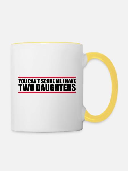 I have two daughters - Tasse zweifarbig - Weiß/Gelb
