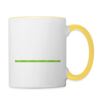 lets play carpenter tshirts chop wood chainsaw - Tasse zweifarbig - Weiß/Gelb - Rechts