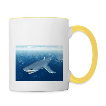 Great White Shark - Contrasting Mug - white/yellow - Right